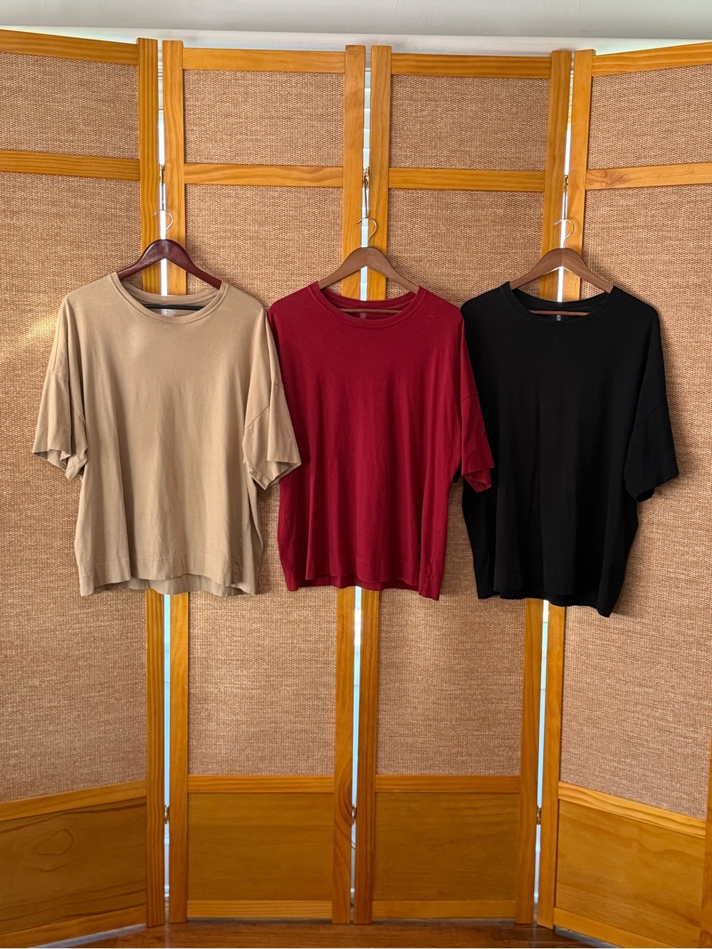 Bella+Canvas 3 Crew Tee Set - Khaki, Red, and Black